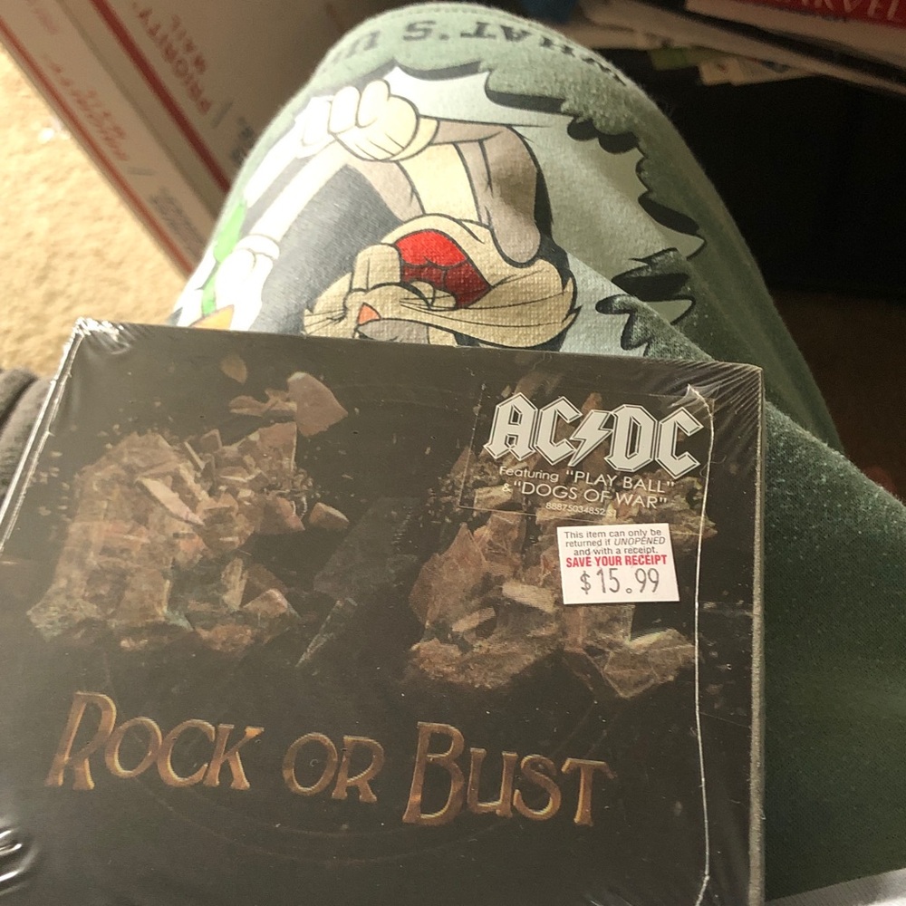AC/DC Rock or Bust CD with Black and Gold Design